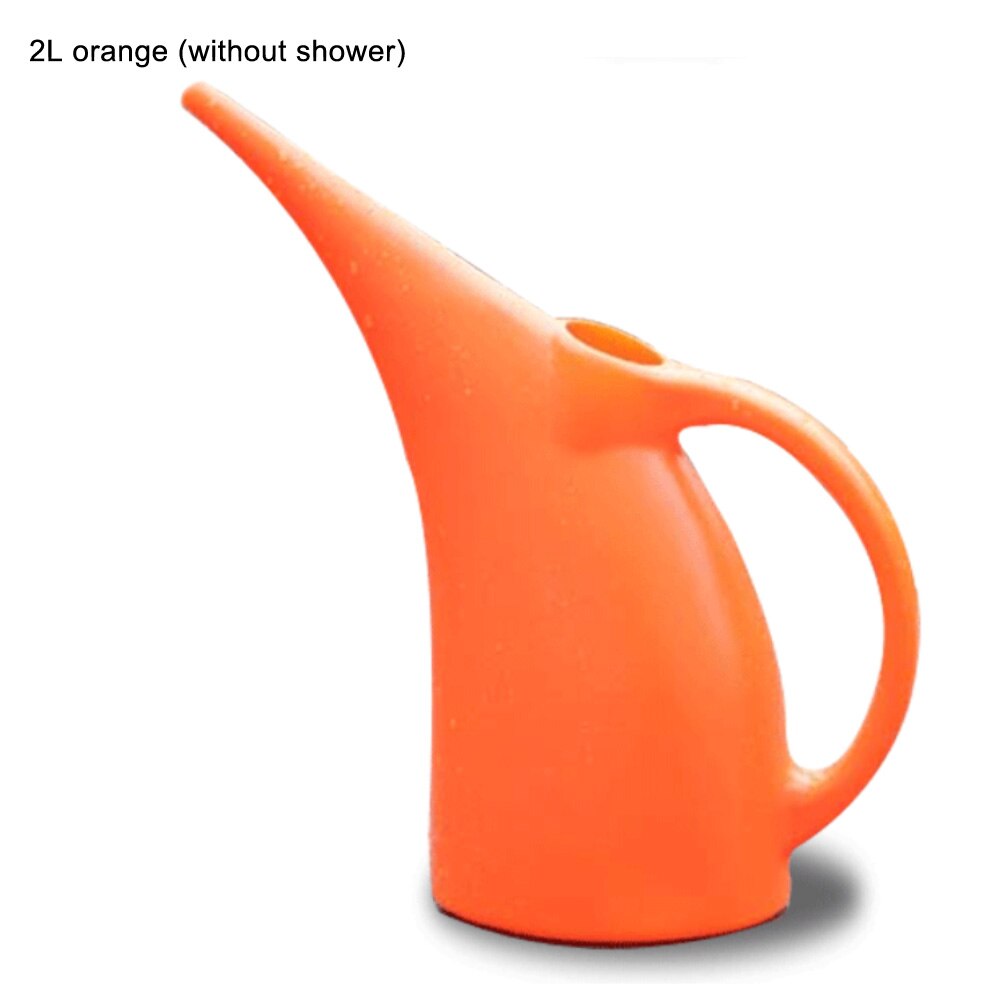 Large Capacity Plastic Long Spout Garden Flower Plants Watering Cans Sprinkler Can Pot Container Holder Water Bottle Can: Orange 2L no shower