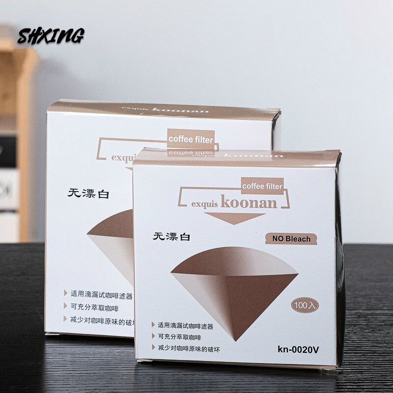 Shxing 101 102 14Cm 10Cm 100 Pcs "V" Vorm Koffiekopje Filter Papier Espressomachine Mokka pot Zeef Vel