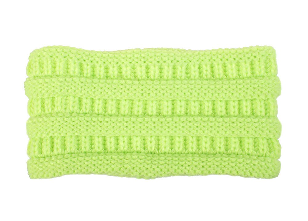 Winter ear Warmer Headbands Turban Handmade fleece Plus Velvet Hairband Headwrap Stretch Women Headwear Accessories: Fluorescent yellow