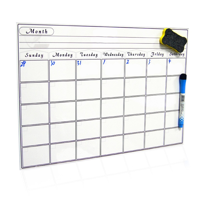 Magnetic Whiteboard Dry Erase Board Magnets Fridge Refrigerator To-Do List Monthly Daily Planner Organizer for Kitchen