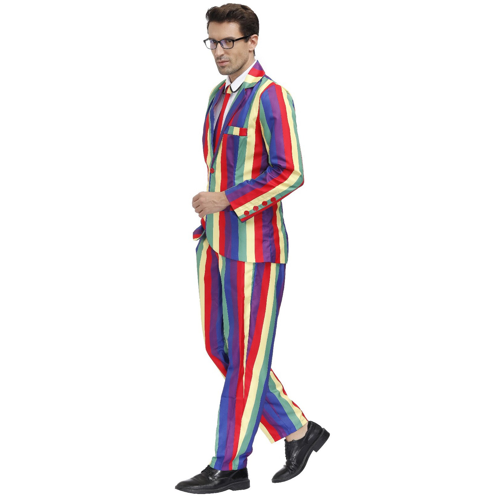 Xibeimeng Men's Cool Party Suit-Rainbow Halloween Costume