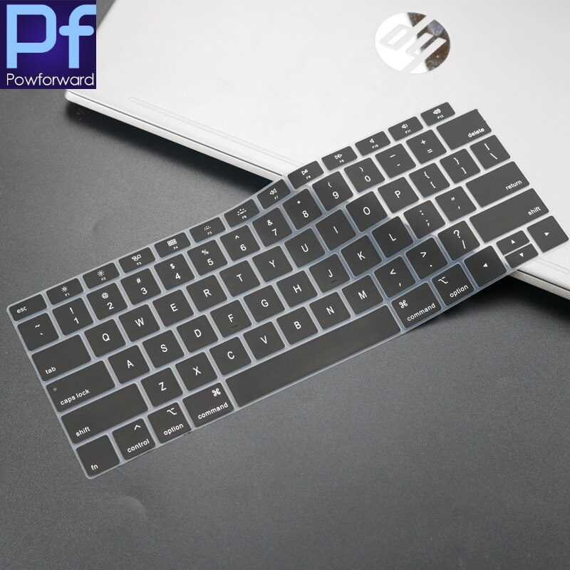 for Newest MacBook Air 13 A1932 Retina Display and Touch ID Silicone Keyboard Cover Soft-Touch Keyboard Skin A 1932: black