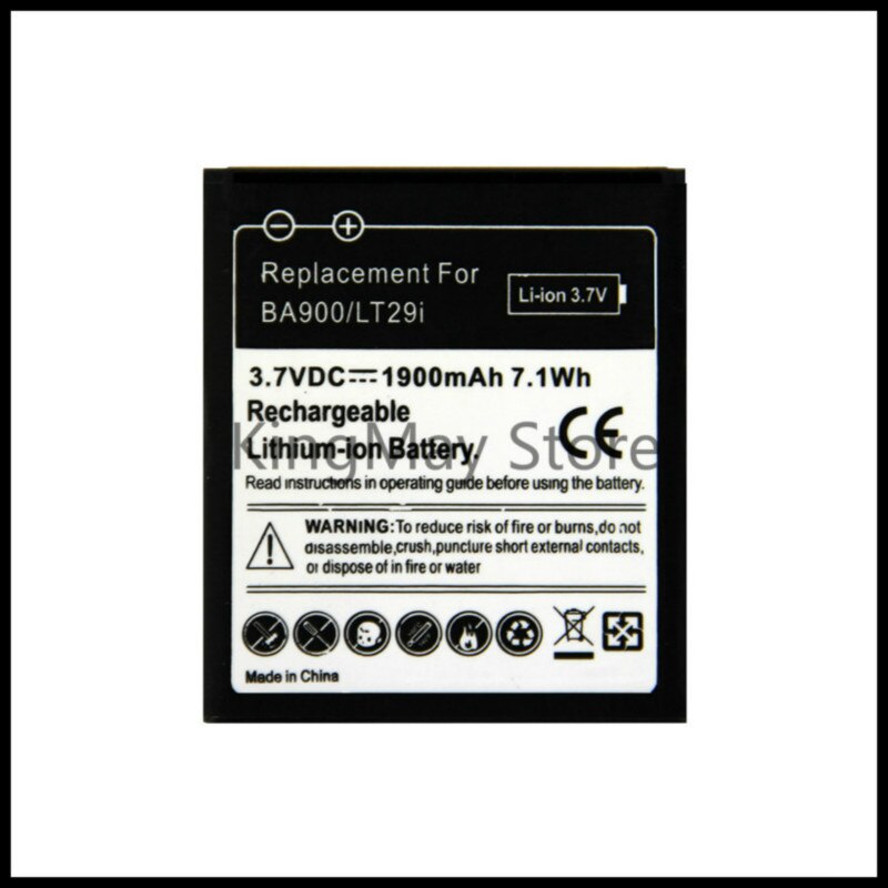 Voor Sony BA900 BATTERIJ c1905 voor Sony Ericsson Xperia TX LT29i S36h C2105 E1 J L M C2104 C1904 C1905 ST26i BATTERIJ ba900