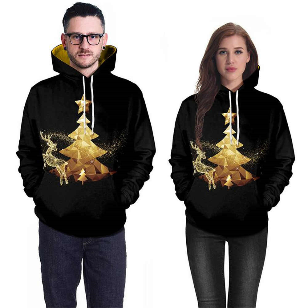 Christmas Reindeer Hoodie Women - Dream Couple Top - Casual Wear - Flexible Fit