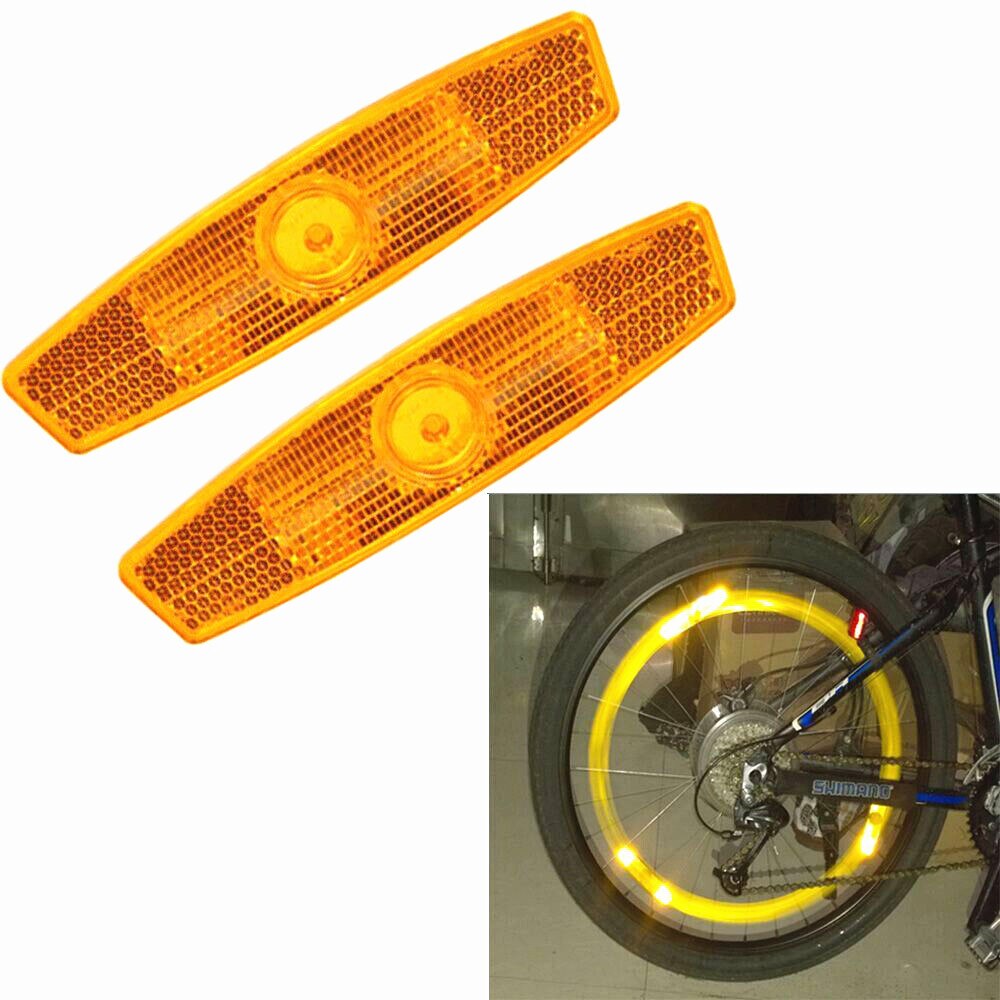 4 Stuks Geel Mountainbike Spaken Reflecterende Strips Fiets Reflectoren Fiets Waarschuwing Verlichting Wiel Lichten Spoke Lights