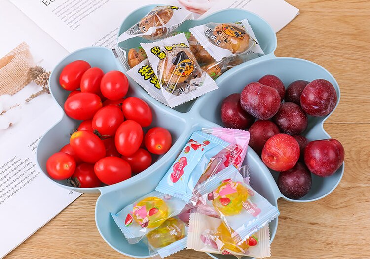 Hjerteformet fruktfat oppbevaringsboks tørket frukt snackplater delt tallerkenbeholder til godteri nøtter oppbevaring stor / liten