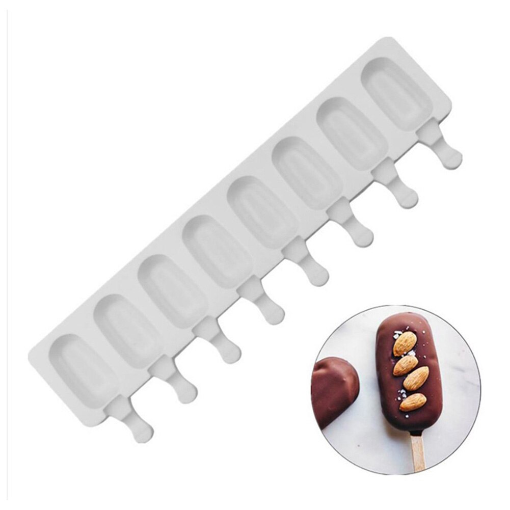 8 Holte Ice Popsicle Siliconen Mallen, Creatieve Handgemaakte Ijs Rooster Mallen, geschikt Voor Alle Soorten Ijs