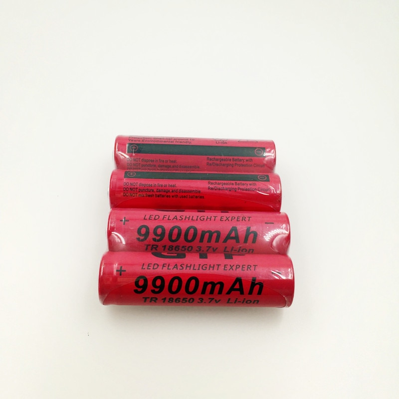 10pcs/lot 18650 battery 3.7V 9900mAh rechargeable liion battery for Led flashlight Torch batery litio battery+