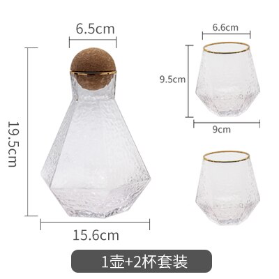 Nordic Wind Glass Cold Water Bottle Set Home Phnom Penh Tea Cup Wine Glass Large Capacity High Temperature Water Bottle: Default Title