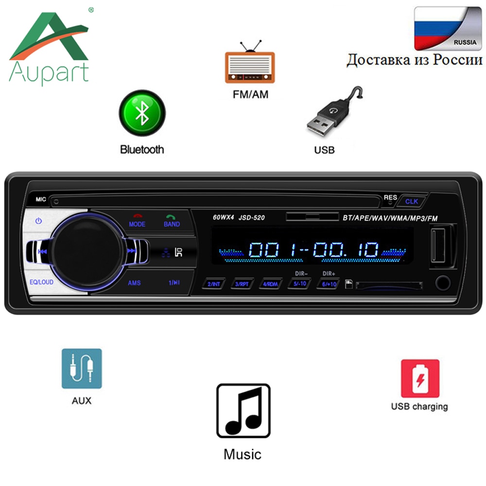 Autoradio Auto Radio 12 V Bluetooth V2.0 JSD520 Auto Stereo In-dash 1 Din FM Aux Ingang Ontvanger SD USB MP3 MMC WMA Autoradio Speler