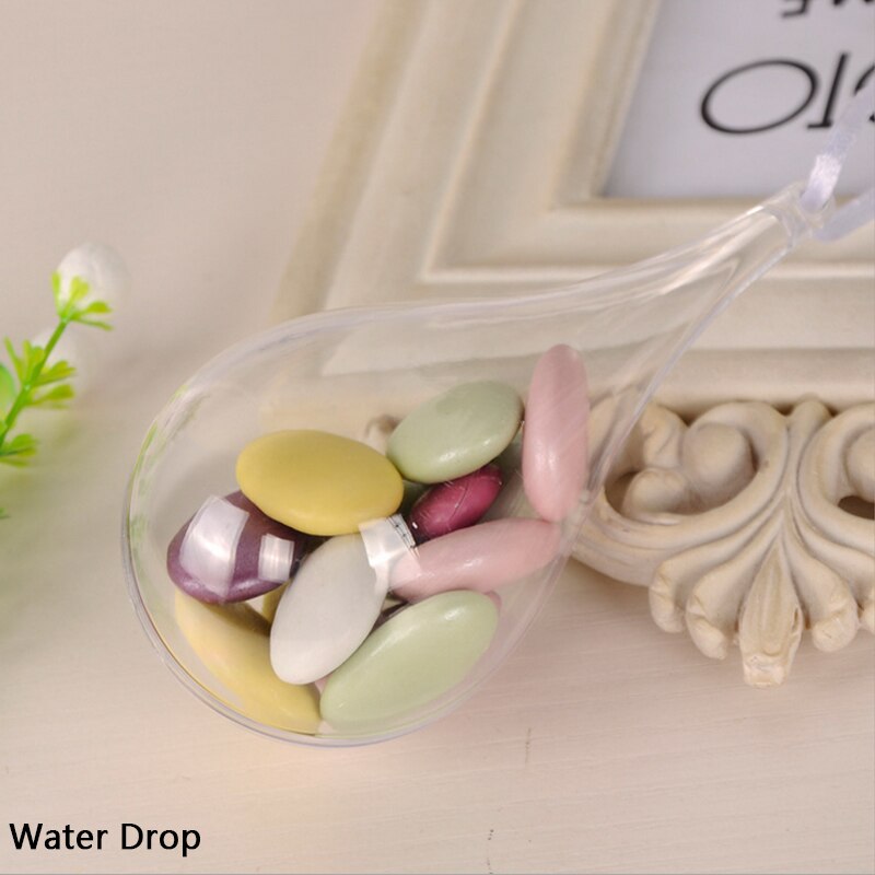 Transparent Ball Clear Plastic Hollow Xmas Ball Decoration Hanging Ball Wedding Candy Box Eternal Flower Hanging Ball: Water Drop-11cm