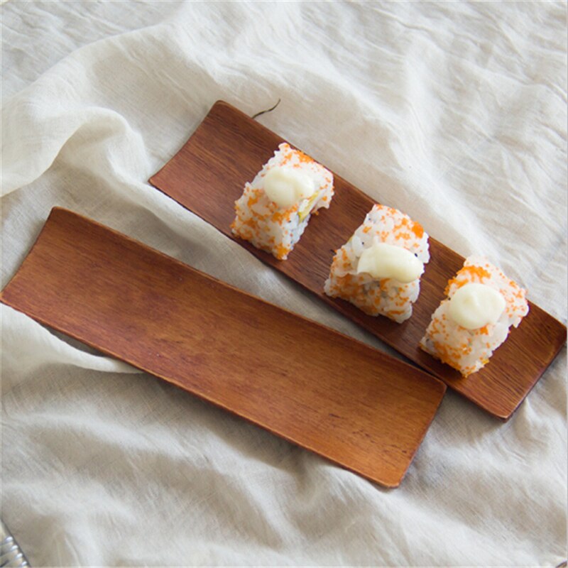Træ ris dumplings sushi serveringsbakke aflang plade salat brød retter sushi bakke værktøj køkken bageværktøj tilbehør