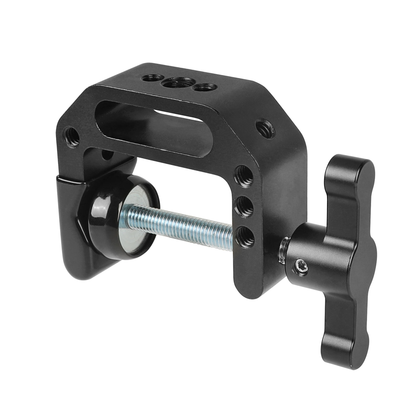 Kayulin T-Griff-C-Klemme, universelle C-Klemme, Aluminium-Stützklemme, Tischhalterung, Ständer mit 1/4 Zoll und 3/8 Zoll Gewinde, Schwarz