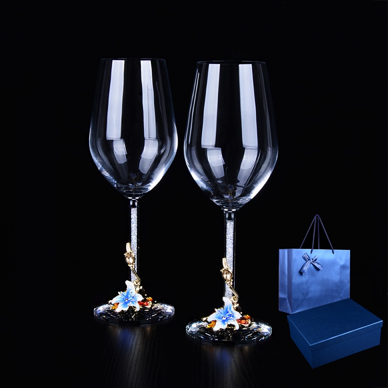 Loodvrij Kristal Glas Rode Wijn Glazen Beker Champagne Cup Diamant Voet Wijn Glas Thuis Drinken Ware Cup Mooie huwelijksgeschenken