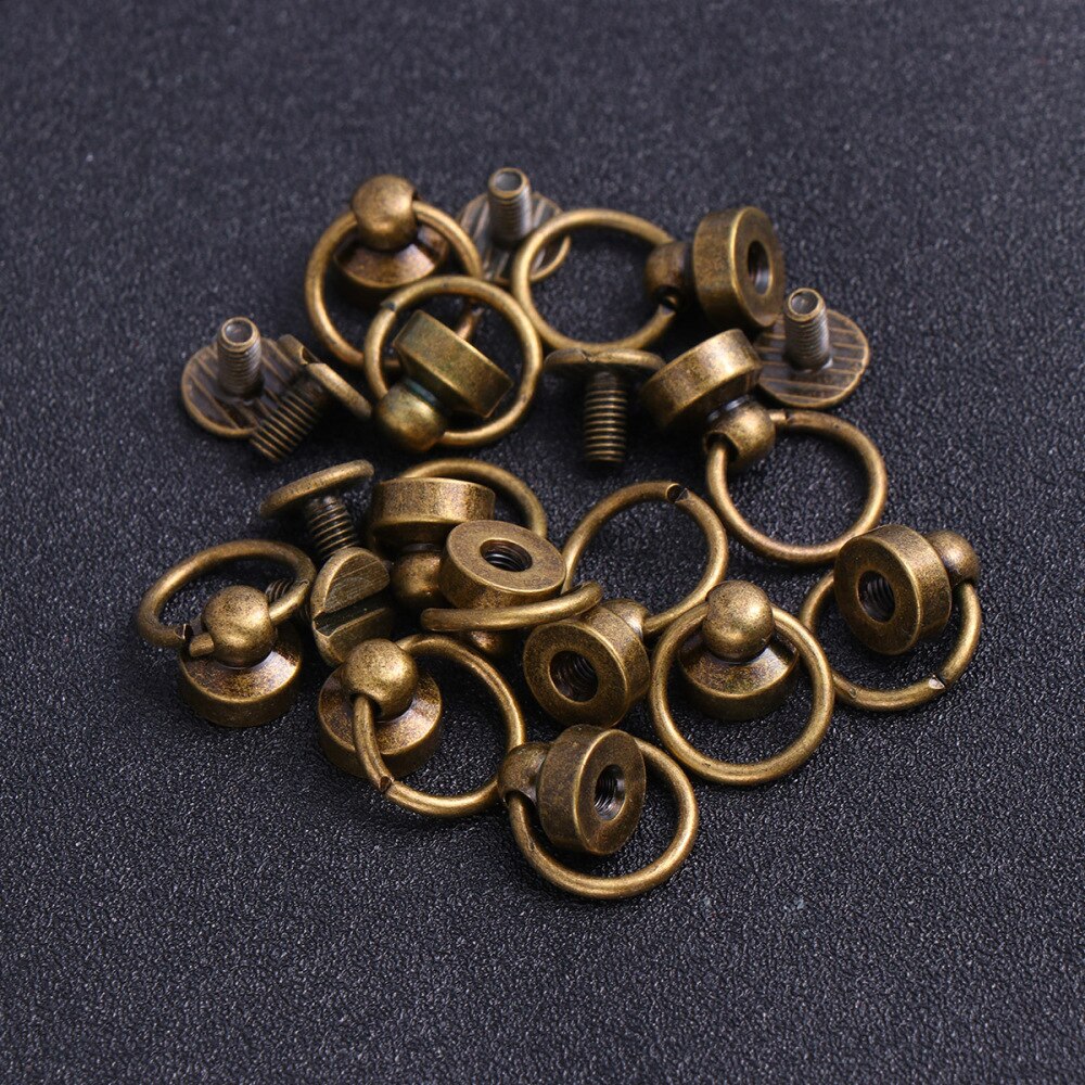 Remaches de latón de 30 Uds., remaches giratorios, accesorios para colgar, accesorios artesanales de cuero (estilo 1)