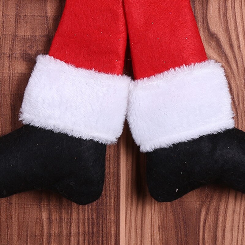 Jul tyg rosett hängande hänge dekor söt tomte julgran docka hängande prydnad för år xmas dekoration 2pc