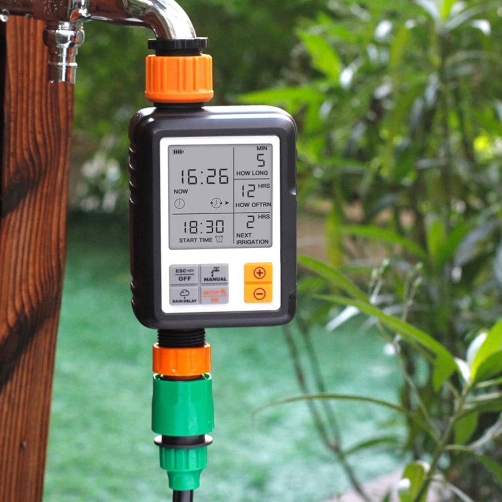 Automatic Programmable Digital Water Timer Large Screen Waterproof For Lawn Watering System Built-in Battery Irrigation Timer