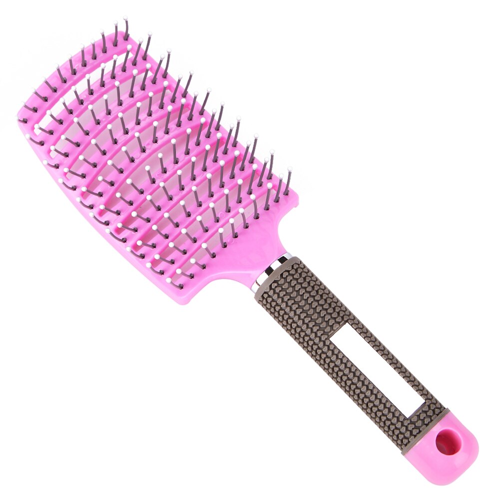 Kam Kapsalon Styling Kammen Anti-Statische Hoofdhuid Massage Kam Arc Ribben Brede Tanden Glad Haar Krullend Stijltang: Pink A