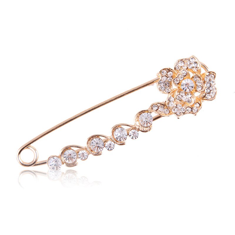 Koreanische Ausführung und beliebte retro-brosche mit diamanten, Rose aus legierung, große anstecknadel, mädchenkleidungsaccessoires