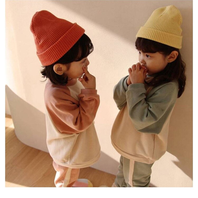 Herfst Koreaanse Kinderkleding Kinderen Katoen Hoodie Pak Jongens Pak Meisjes Sport En Vrije Tijd Kleding