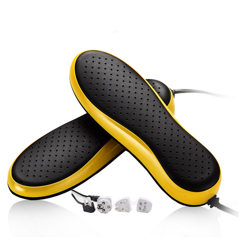 220v elektriske sko tørretumbler deodorant uv sko sterilisering enhed bage sko tørretumbler sko fødder tørrer varmelegeme varmere: Gul
