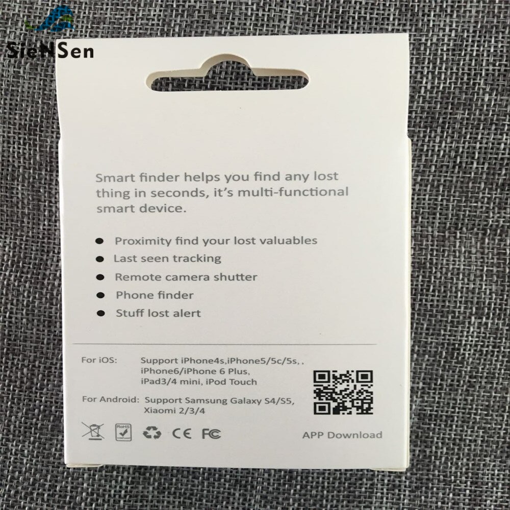Siensen anti-tapt trådløs bluetooth sporer smart stikkord finner nøkkel locator til lommebok bag bagasje bil localizador bluetooth