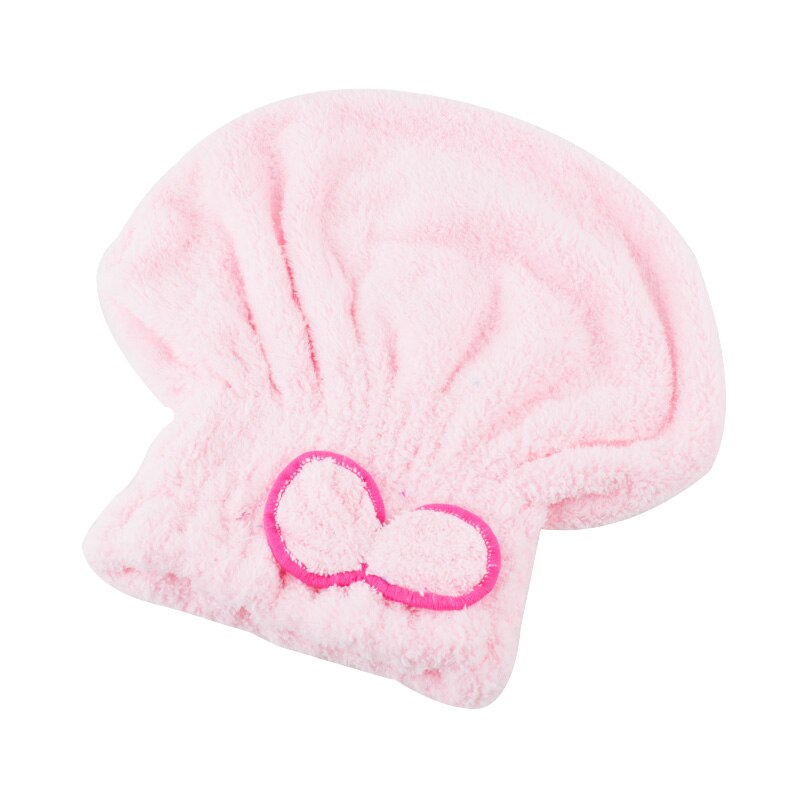 Microfiber Shower Caps Bath Cap Turban Solid Quickly Dry Hair Hat Women Cap Bath Drying Towel Head Wrap Hat Bathroom Accessories: pink
