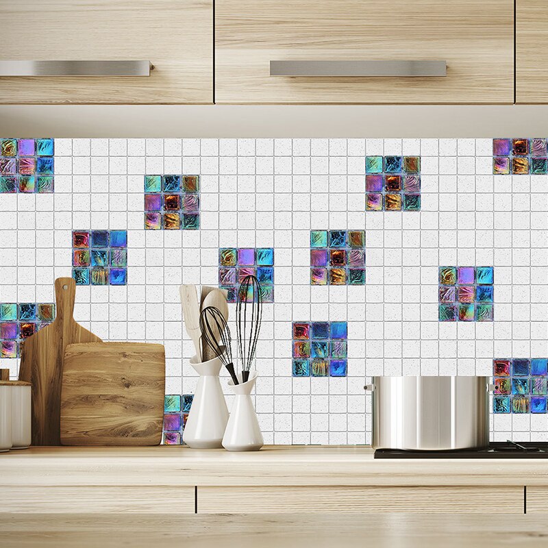 3D Mosaic Self Adhesive Waterproof Sticker Bathroom Wall Renovation DIY Art Tile Sticker DIY 3D Wall Sticker Home Decor