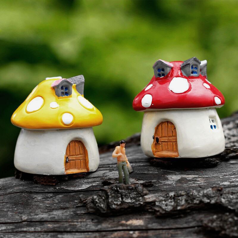 Vintage svamphus miniatyr älva trädgård hem hus dekoration mini hantverk mikro landskapsarkitektur inredning gör det själv tillbehör