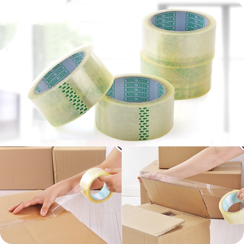 1.2cm Small Scotch Tape 4.8cm Transparent Adhesive Packaging Supplies Tear Pack Tool for DIY Student School Office Business Tape