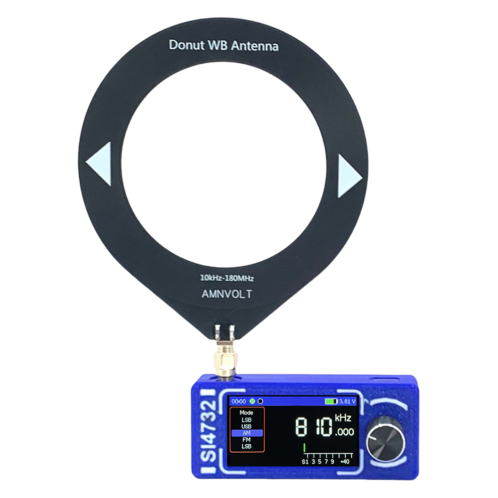 SI4732 0,5-108 mhz draagbare radio LSB USB AM FM Pocket mini-radio 1,9 "IPS-scherm HF SW MW VHF ESP32 radio-ontvanger met antenne: green