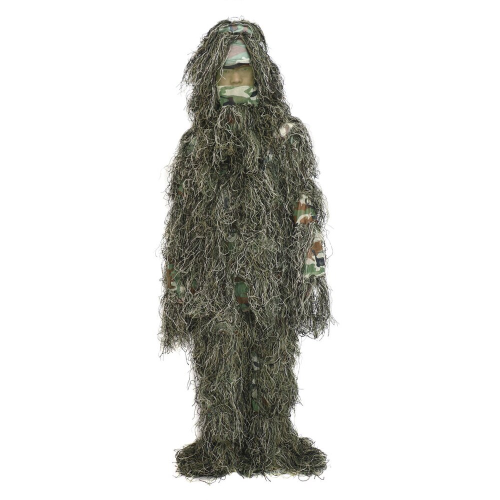 traje Ghillie, 5 piezas, Camuflaje, bosque, caza, 3D