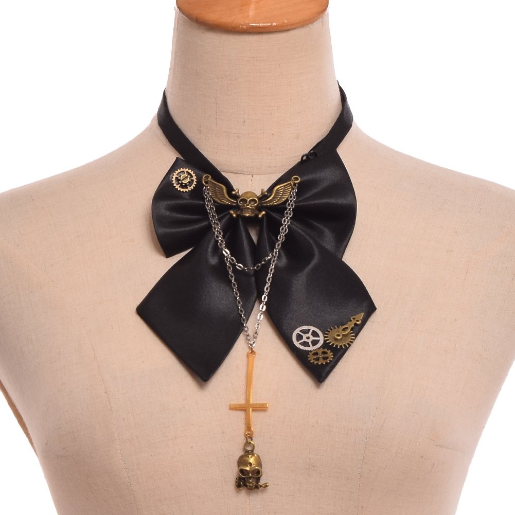 Nœud papillon Steampunk noir, accessoires de Costume, unisexe, Vintage victorien, cravate pour hommes: 7