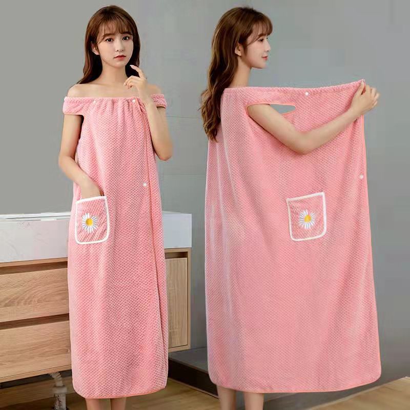 Tragbare Bad Handtuch Absorbent Coral Fleece Schlinge Bad Rock Bademantel Weiche Wrap Brust Mikrofaser Handtuch für Frauen Mädchen