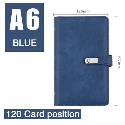 Pitebo læderkortpakke kommerciel multikortposition simpel multifunktionscertifikat kortbogmappe billetkortbog: Blå