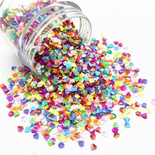 3mm ruitvormige pailletten 3d losse pailletten van pvc feestversiering diy nagelkunst bruiloftsdecoratie lentejuelas confetti 10g: Ab mix kleur