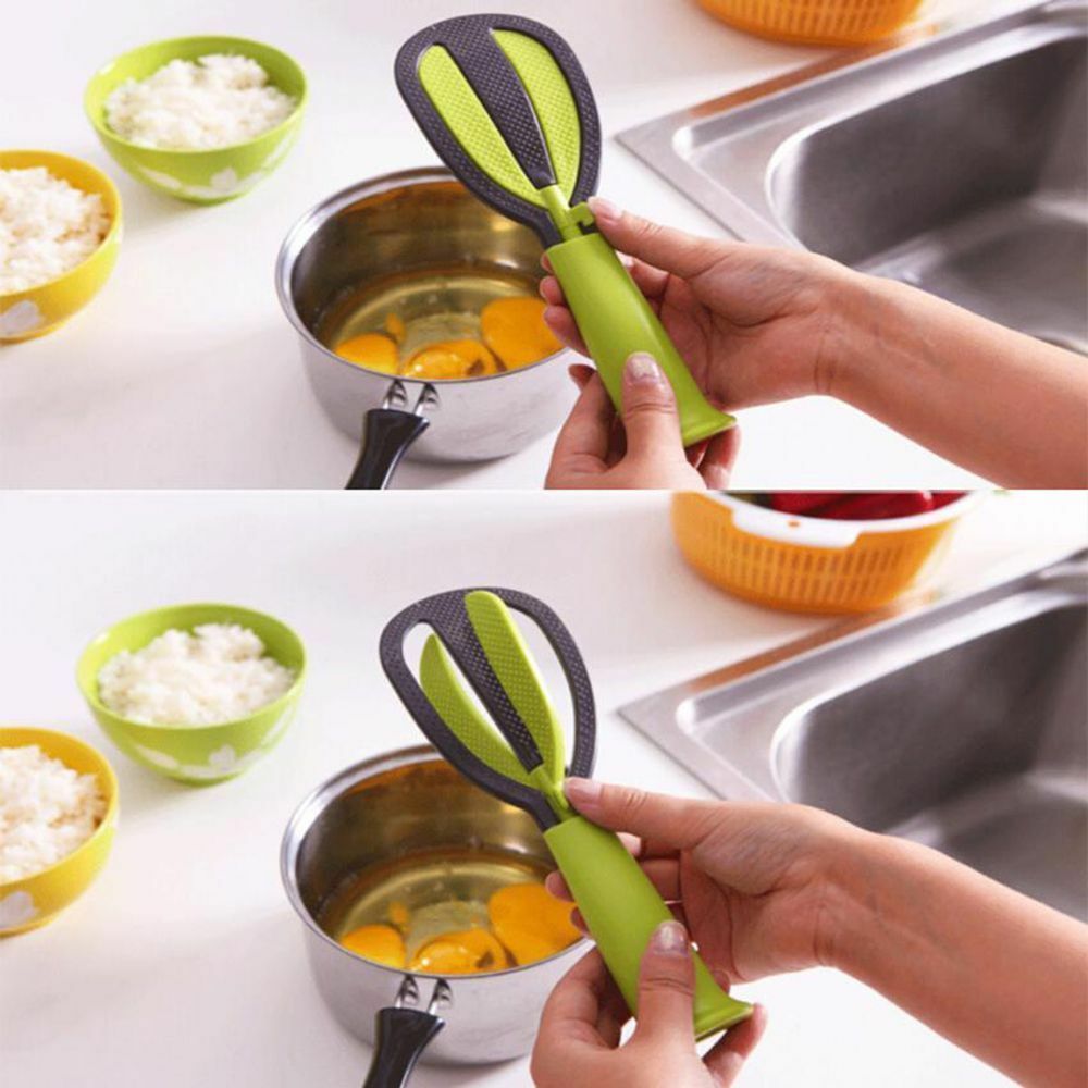 2 In 1 Multifunctional Rotating Kitchen Gadget Vertical Revolving Egg Beater Non-stick Rice Spoon Economic Cooking Tools