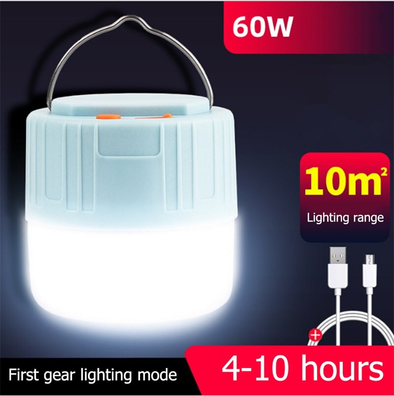 Dlmh Solar Draagbare Lantaarns Afstandsbediening Tent Licht Super Heldere Avondmarkt Licht Camping Licht: Mini Charged 60W