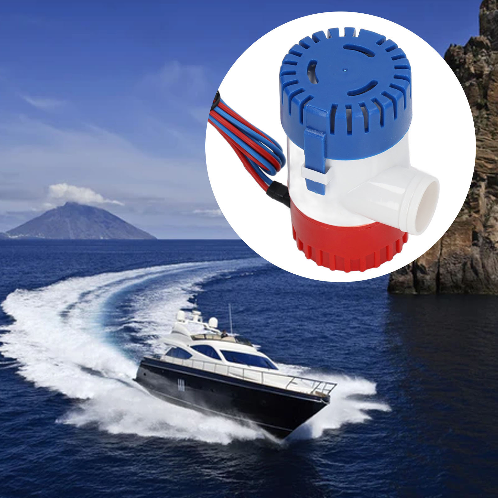 1Pc Boat Bilge Pump 12V Electric Marine Water Pump 29mm ID Hose Submersible Boat Water Pump Boat Accessories