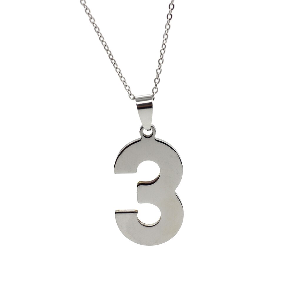 Collares con números para hombre y mujer, joyería personalizada de 0, 1, 2, 3, 4, 5, 6, 7, 8, 9, colgante, collar con números romanos, Punk: 3