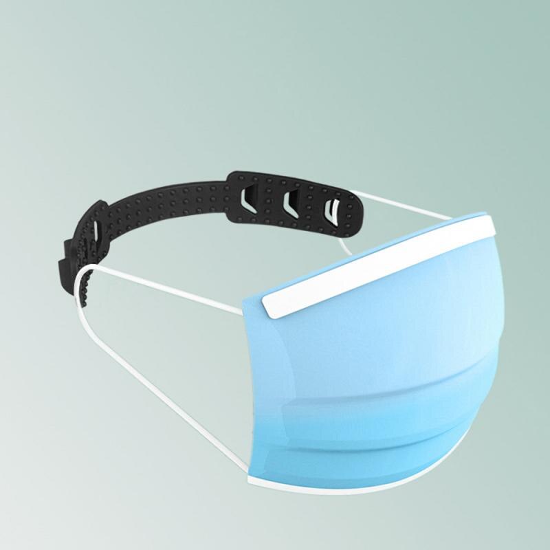 1 stk ansigtsmaske ørekrog reb forlængelse spænde tpu maske krog forhindre øretræk krog stropholder forlængelse til høreværn: 01 sorte