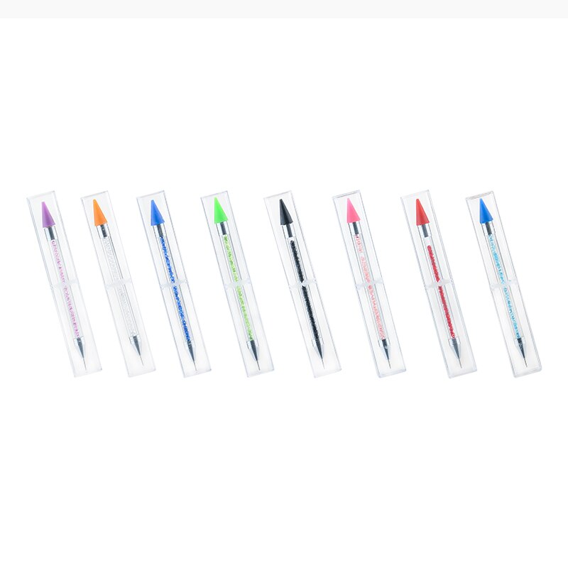 1pc nail art dotting pennen met twee uiteinden, strass-steentjes, siliconen potlood, kristallen kralen, nagels, tips, decoratie, manicure tool
