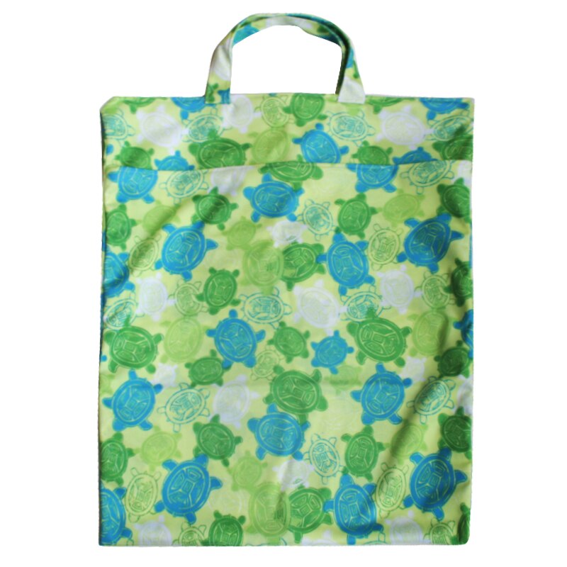 pororo super large size hanging nappy bag with double pockets, waterproof PUL cloth diaper bag pail liner with hanging handle