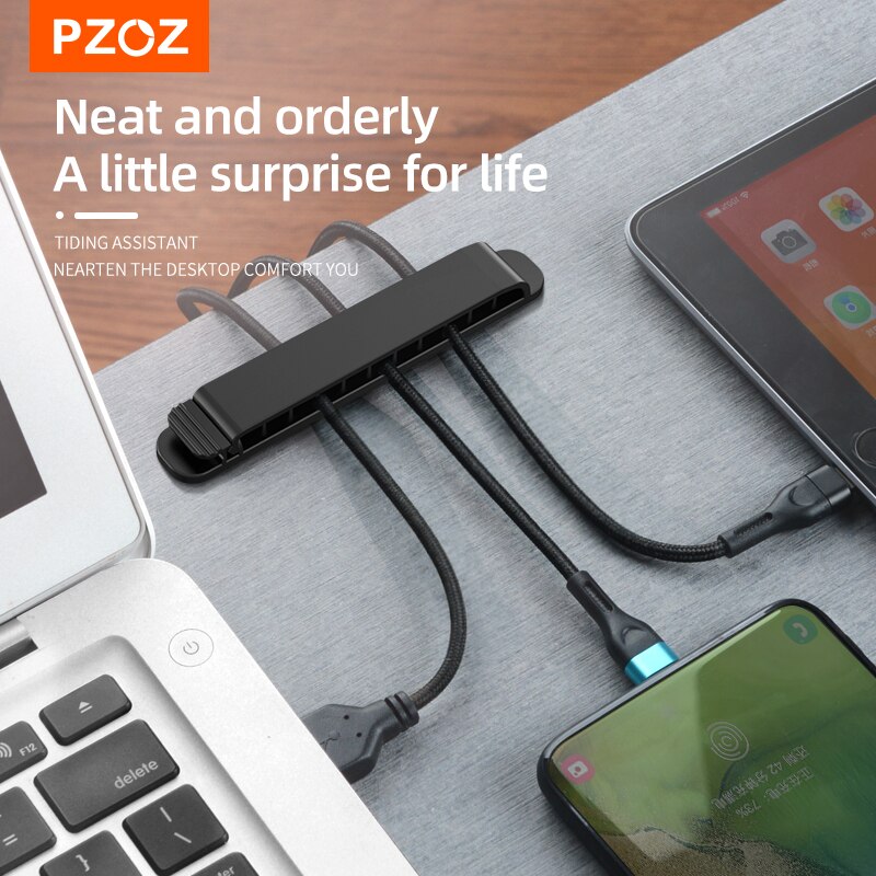 Pzoz Kabelorganisatiesysteem Siliconen Usb Kabelhaspel Desktop Netjes Management Clips Kabel Houder Voor Muis Hoofdtelefoon Draad Organisator