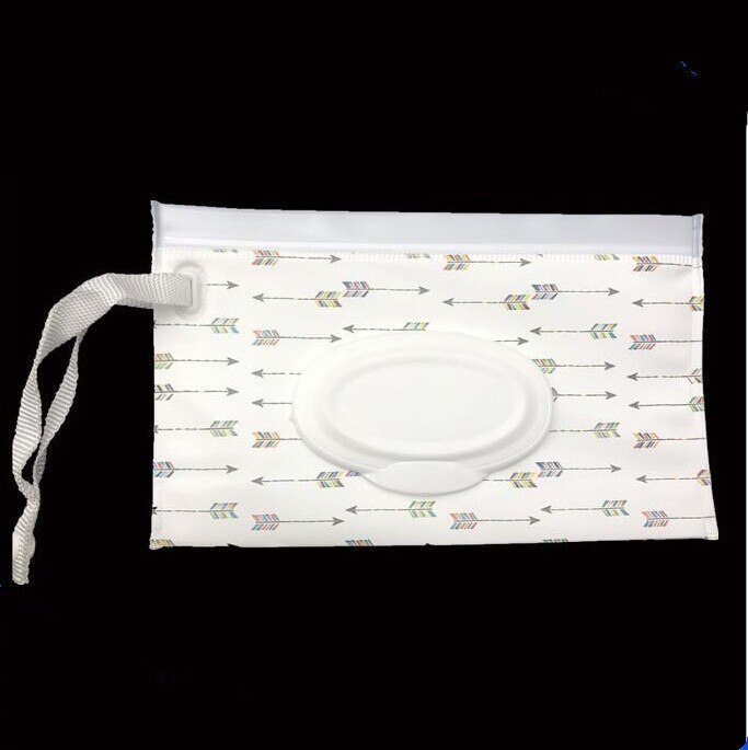 Bolso de mano para limpieza de maletas, toallitas ecológicas, bolsa de cosméticos con tapa, caja de toallitas portátil con correa a presión: Gris