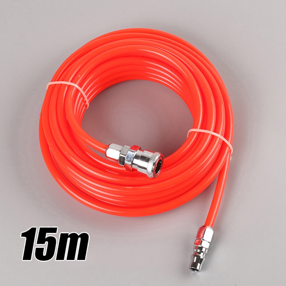 10M/15M/20M Hoge Druk Flexibele Luchtslang Compressor W/ Quick Connector 5X8Mm Rechte Buis Pe Pijp Riem Rode Pneumatische Slang: Red 15m