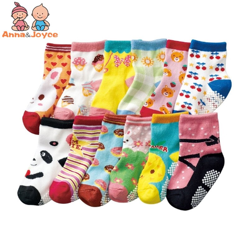 Meias unissex antiderrapantes para bebês, meia infantil para meninos e meninas de 12 tamanhos, atws0001