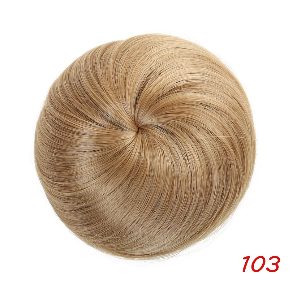 MEIFAN Synthetic Rubber Band Drawstring Hair Bun Straight Short Hair Buns Dount Chignon Updo Cover Ponytail Extensions: 103