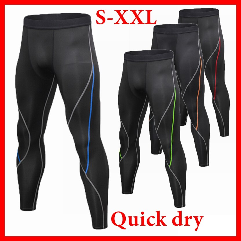 Mannen Strakke Sport Broek Fitness Running Training Broek Mode Stiksels Kleur Sneldrogende Ademende Broek