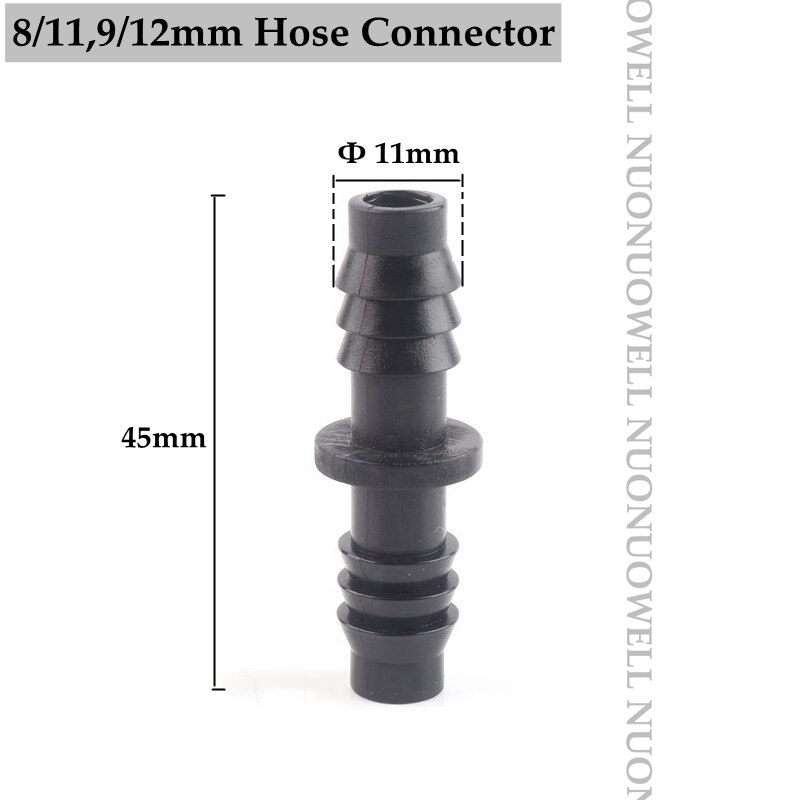10 stk 8/11 9/12mm haveslangeforbindelser fatningstype mikrovandingssystem rørforbindelser rørsamlinger vandingsledningsfittings: 8 l 11 stik